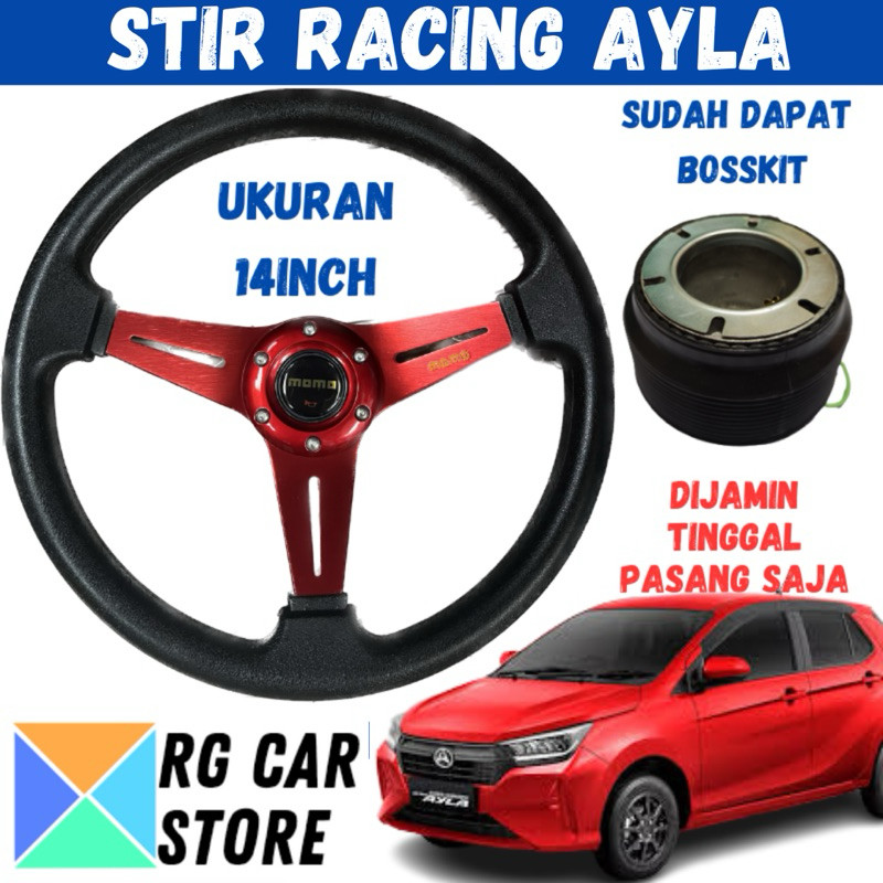 Paket Stir Racing All New Ayla 2023 Semi Cekung Include Bosskit Berkualitas