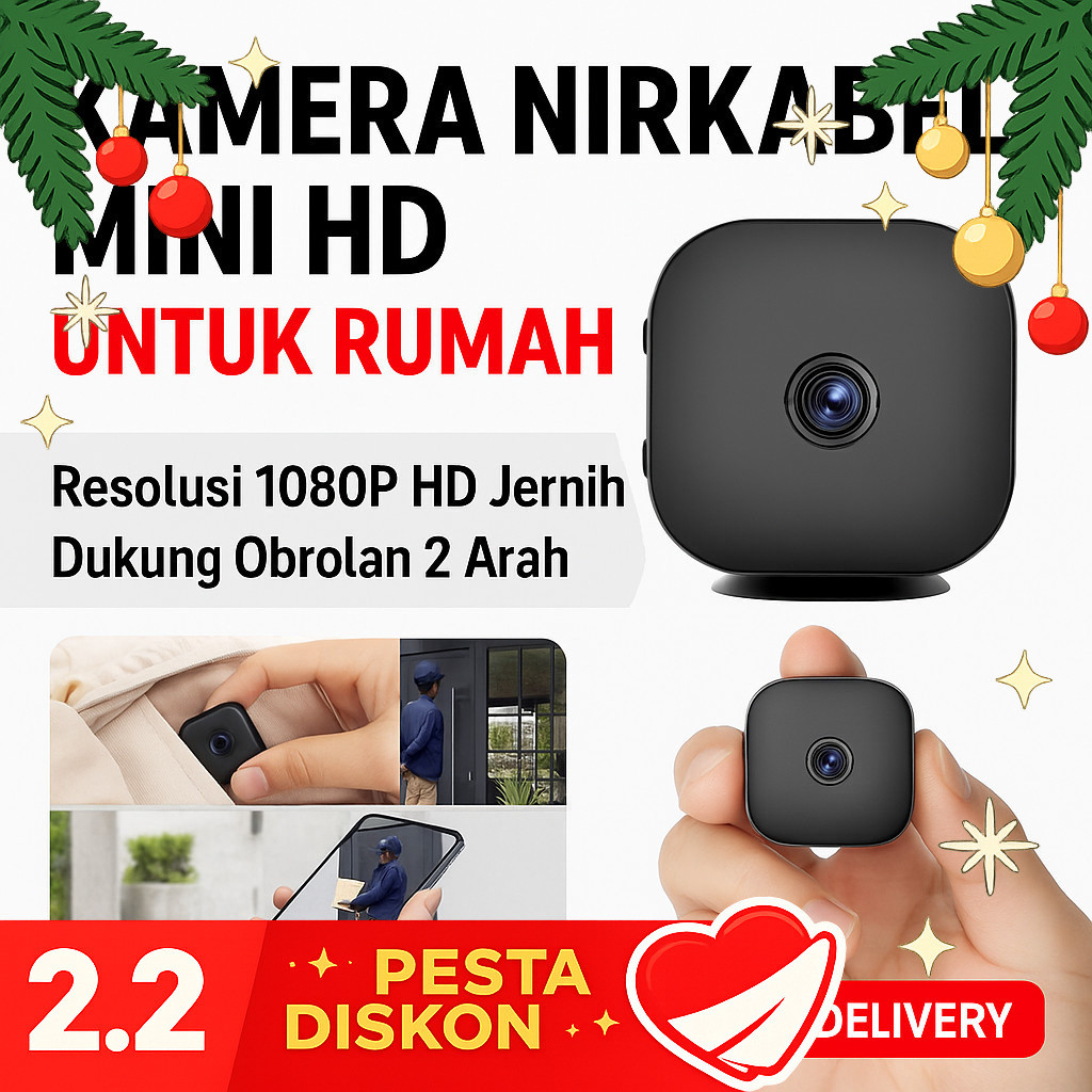 [ COD + Ultra Mini ] Kamera Nirkabel Hd Rumah Ultra-Kecil/Kamera Hd Pengawasan Rumah Nirkabel Cerdas