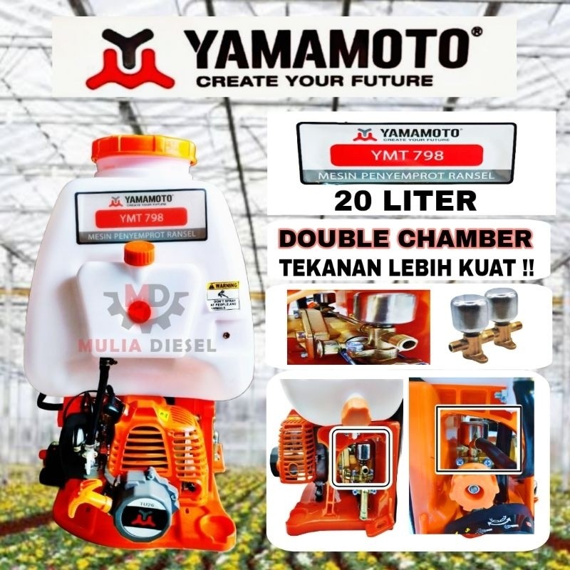 BARU Mesin Semprot Gendong Power Sprayer YMT 798 TU26 TU 26 20 LITER 2TAK YAMAMOTO ATOMIC POWER TANO