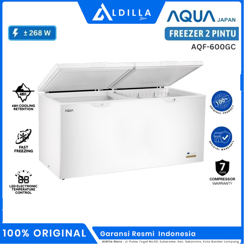 BOX FREEZER AQUA 600LITER AQF-600GC CHEST FREEZER AQUA 600 LITER / Freezer Aqua 600 Liter