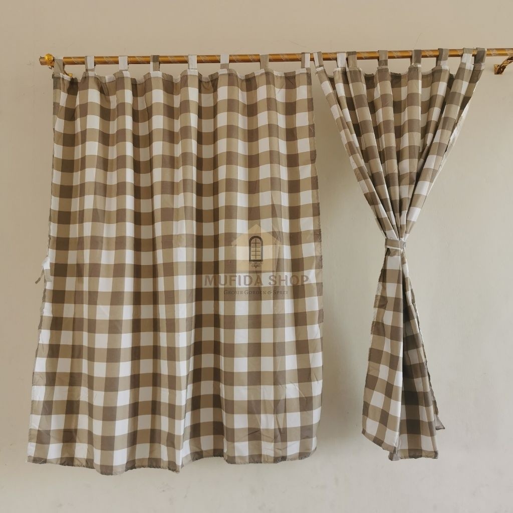 Tirai Gorden Jendela Pendek 120 x 120 - Gorden Jendela Aesthethic Katun Lembut