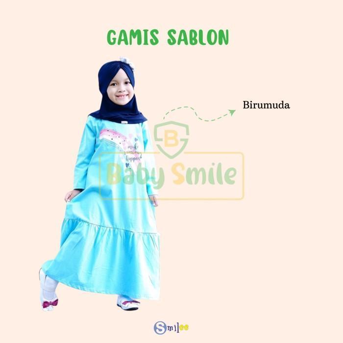 PROMO LEBARAN Gamis Kaos Anak Aplikasi Sablon Mix Warna Size 2-8Th Syari Baju Muslim Cewek Dress Wan