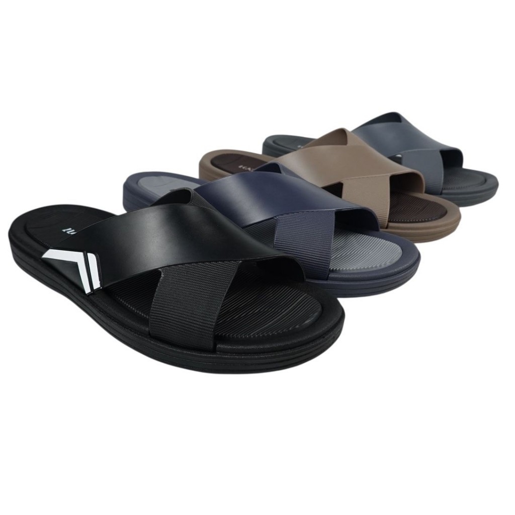 LUOFU Sandal Selop Silang Jelly Karet PVC Pria F1192-E01 [b00]Luofu Bara Bara
