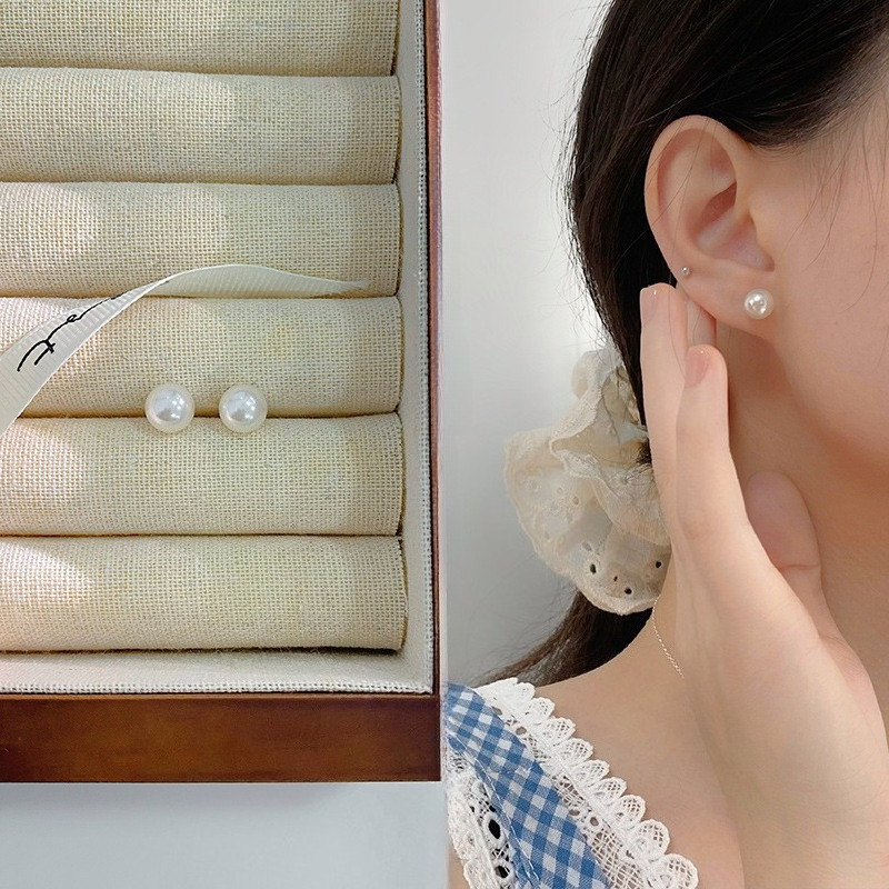 Perhiasan Magnet Kuat Gaya Hong Kong, Anti-selip Magnet Mutiara, Tidak Perlu Tindik Telinga