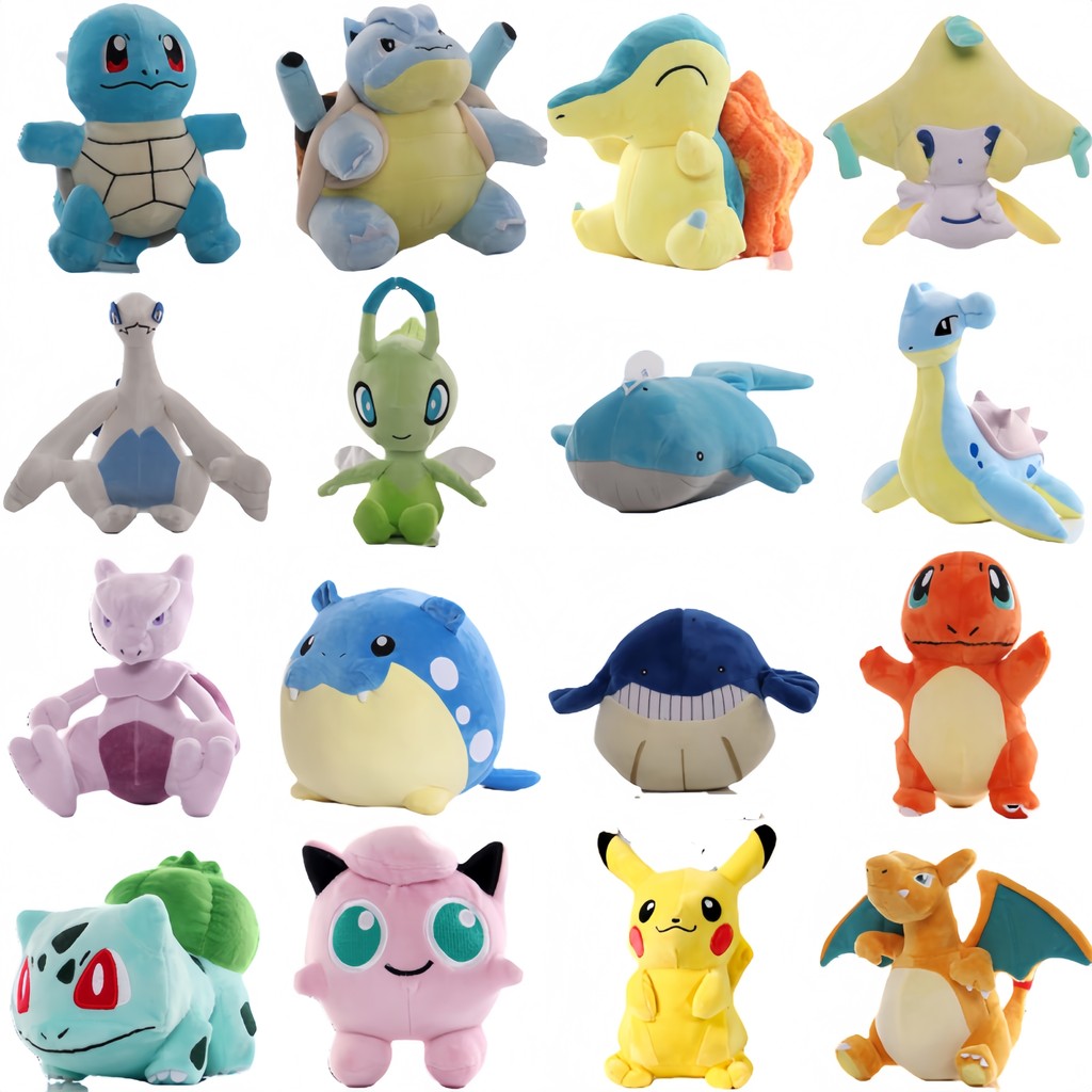 New Pokemon Pikau Plush Toys Gengar armander Bulbasaur Wailmer Wailord Lugia Celebi Jirai Anime Stuf