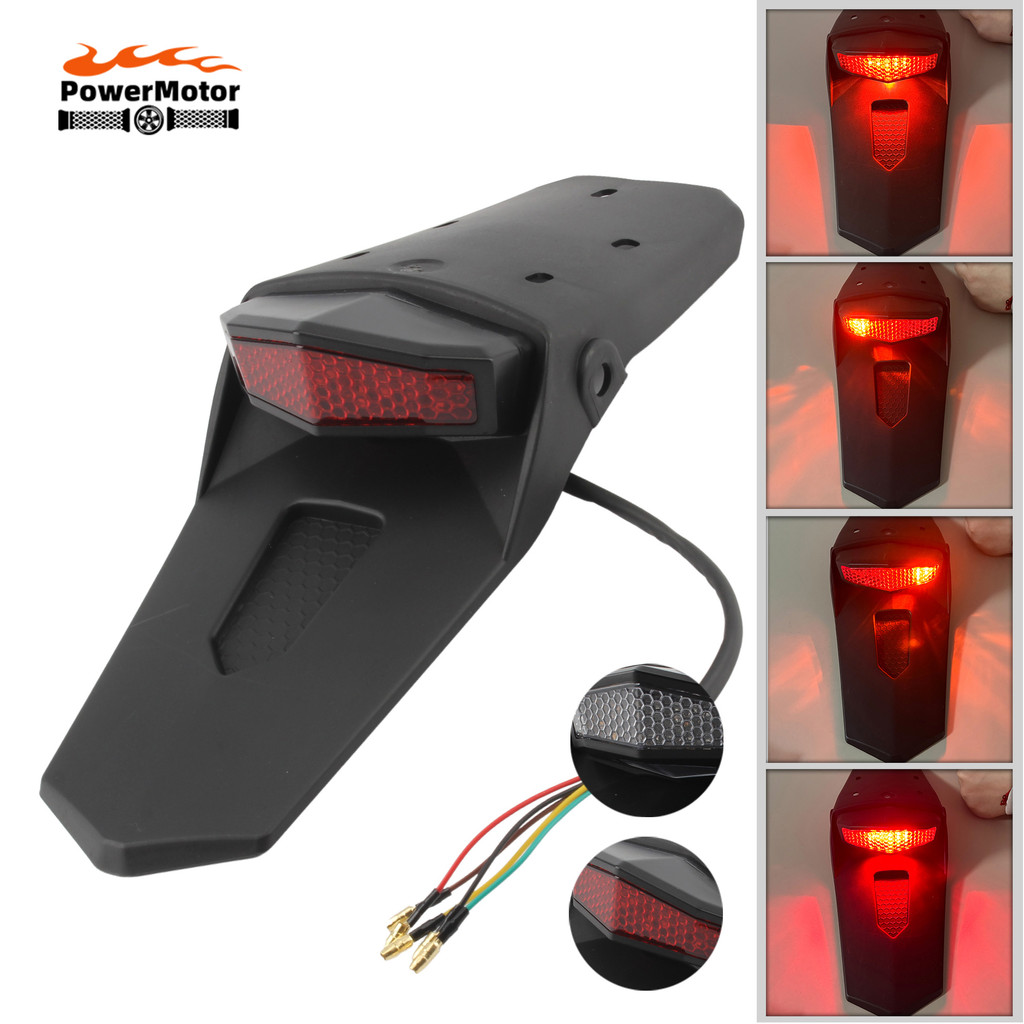 Lampu Belakang Motocross LED untuk Fender Belakang KTM Husqvarna Yamaha Suzuki Lampu Rem Aksesoris U