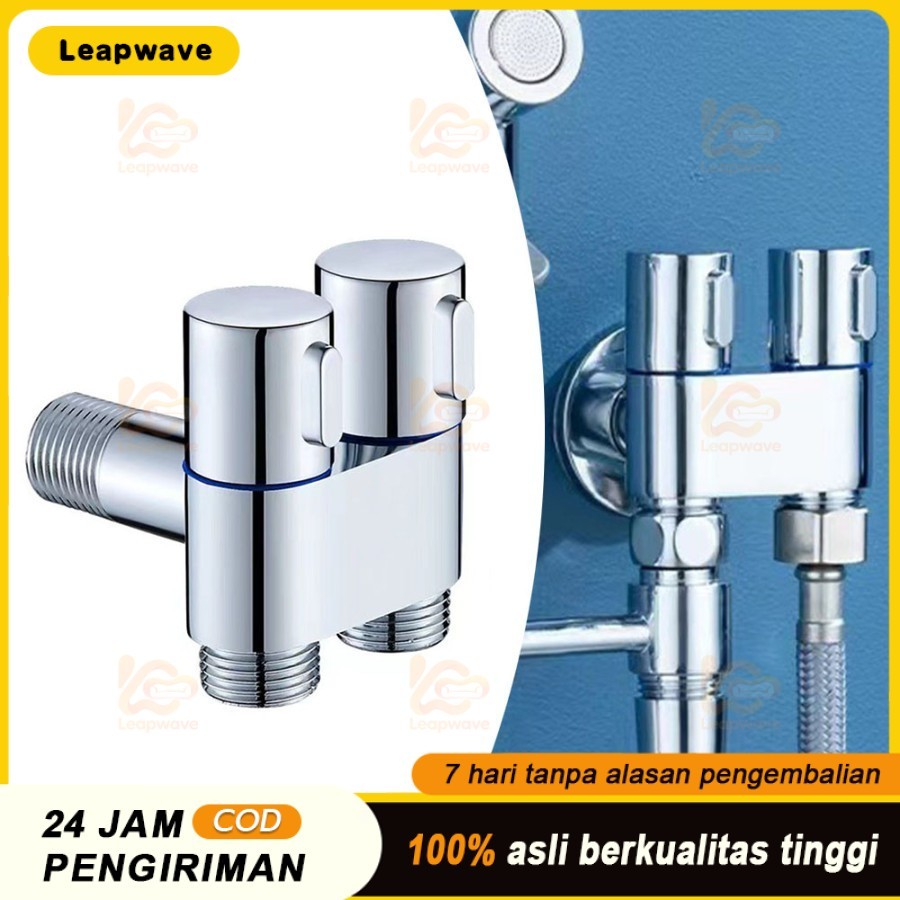 Stopkran Stop Kran Keran Air 2 Cabang Sambungan Keran Air Shower Toilet Mesin Cuci.