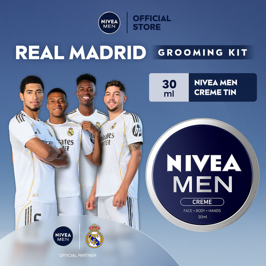 NIVEA MEN Cream Moisturizer Creme Tin 30ml - Hand body krim pria cream mositurizer multifungsi kaleng biru tua kulit kering kasar bersisik pecah-pecah sikut tumit memperbaiki skin barrier pelembab cukur wangi maskulin - Vitamin E, UVA UVB Filter