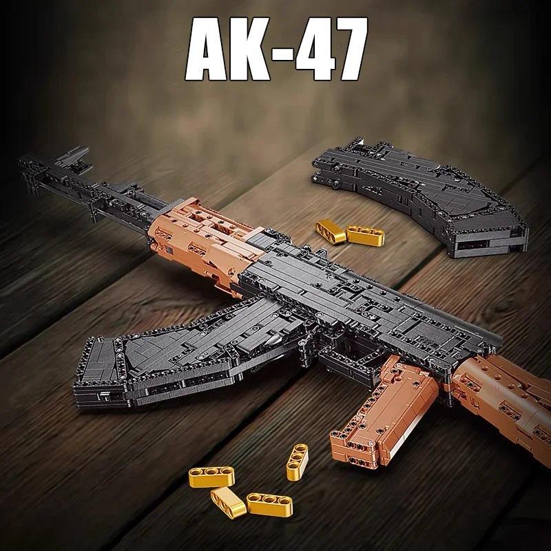 MOC Military AK47 Assault Rifle Gun Model Building Blocks Creative Ideas M24 Sniper Rifle Bricks Toy