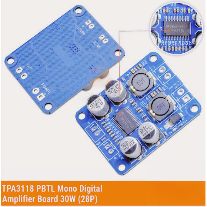 TPA3118 PBTL Class D 60W Mono Amplifier Board 28 Pin Amplifier Module