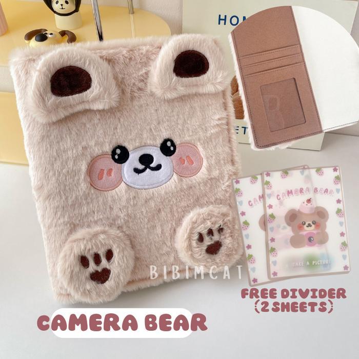(A5 Size) Chuu Binder Photocard Album / PC Binder Fluffy Boneka - Camera Bear, Binder only