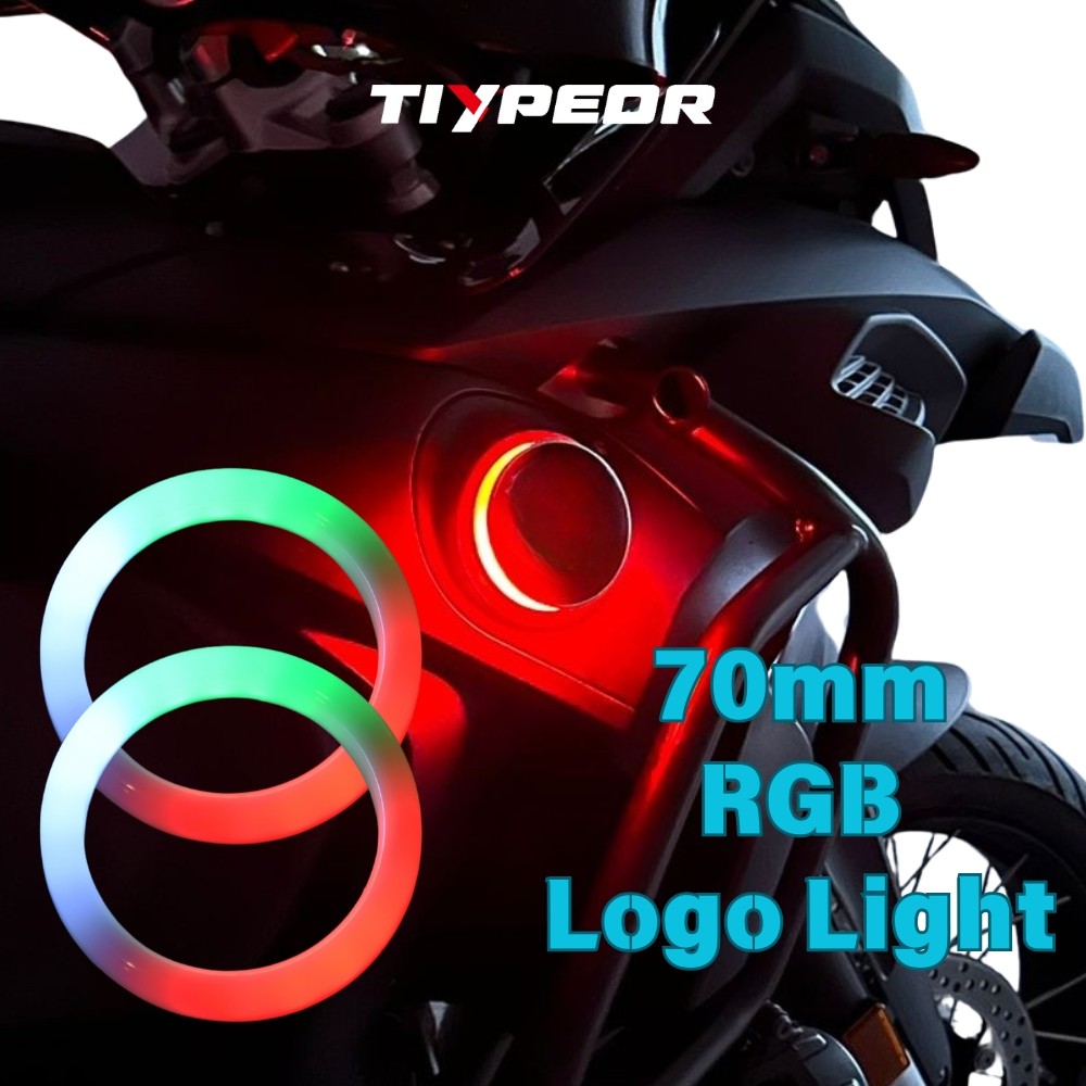 TIYPEOR Logo LED 70mm RGB Light Circle With Cover Ring Light Angel Eyes for BMW Logo LED Backlight f