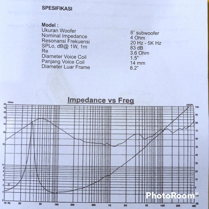 speaker subwoofer 8 inch embassy es 844 plus bubblewrap
