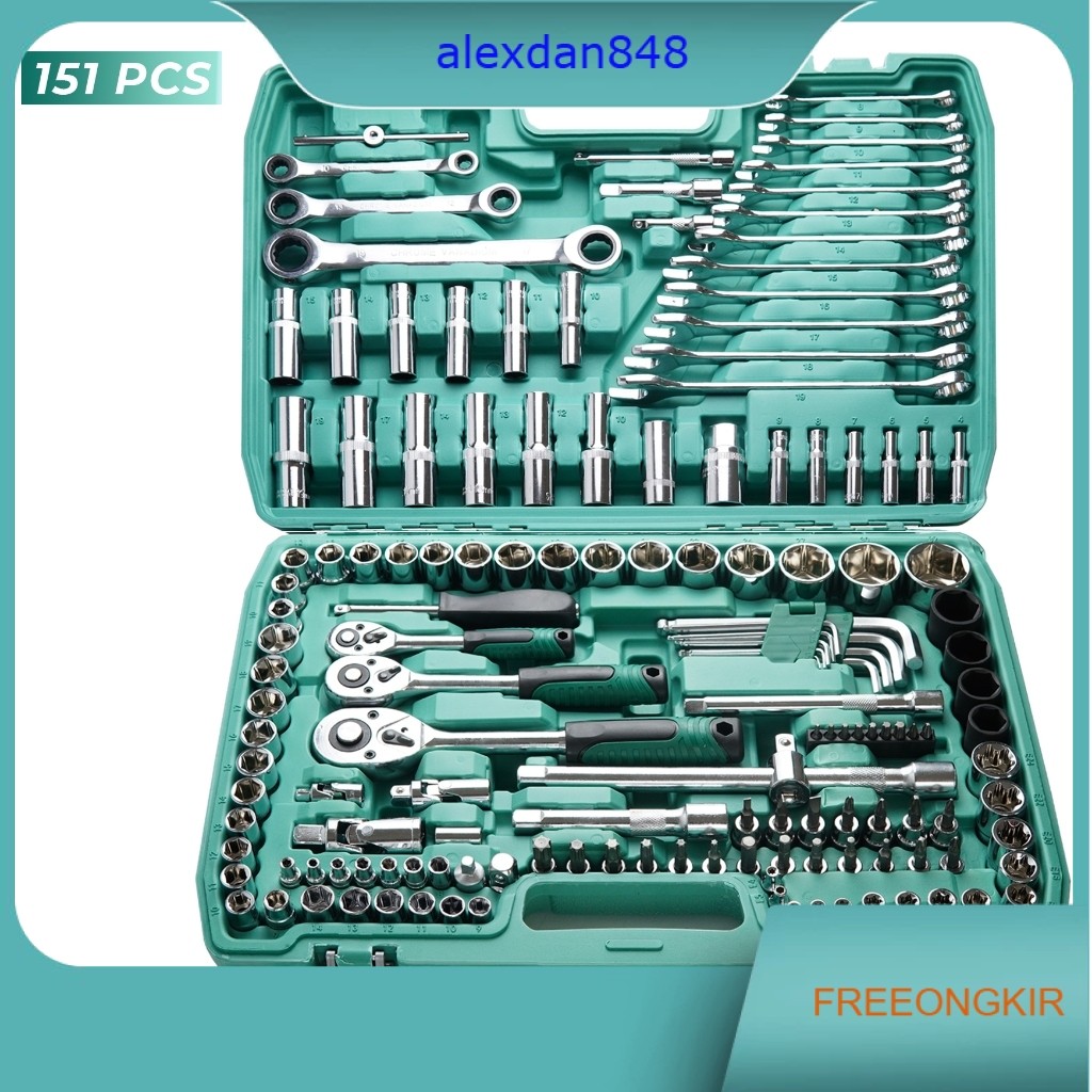 Allefix Kunci Socket Pas Wrench Set 151pcs Chrome Vanadium- 6741