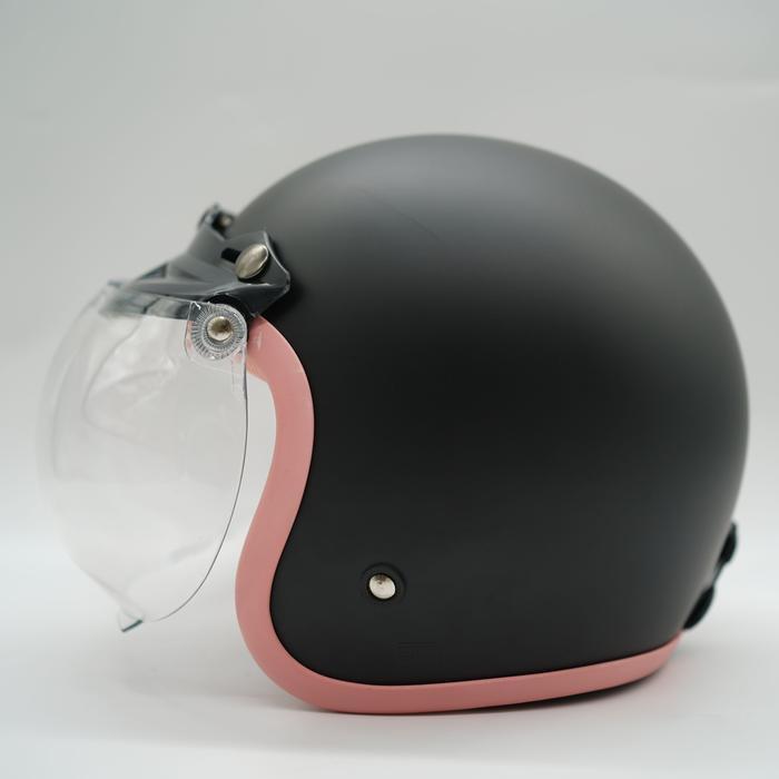 HELM ANAK BLACK PINK PREMIUM - BLACK DOFF, CEMBUNG BENING