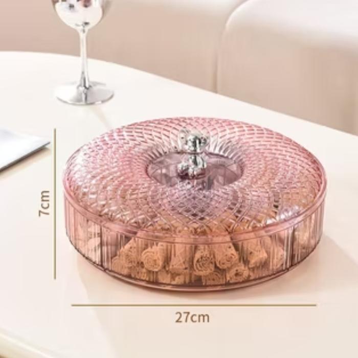 piring tempat cemilan transparan / piring tempat snack permen buah / tempat kue kering basah serbagu