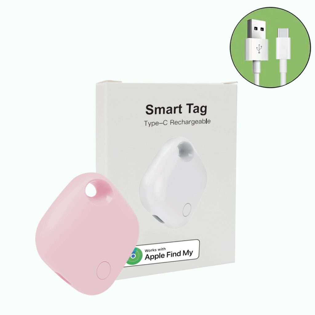 Reargeable Smart Tag, Bluetooth Luggage Tracker. Works with Apple Find My (iOS Only), Item Locator f