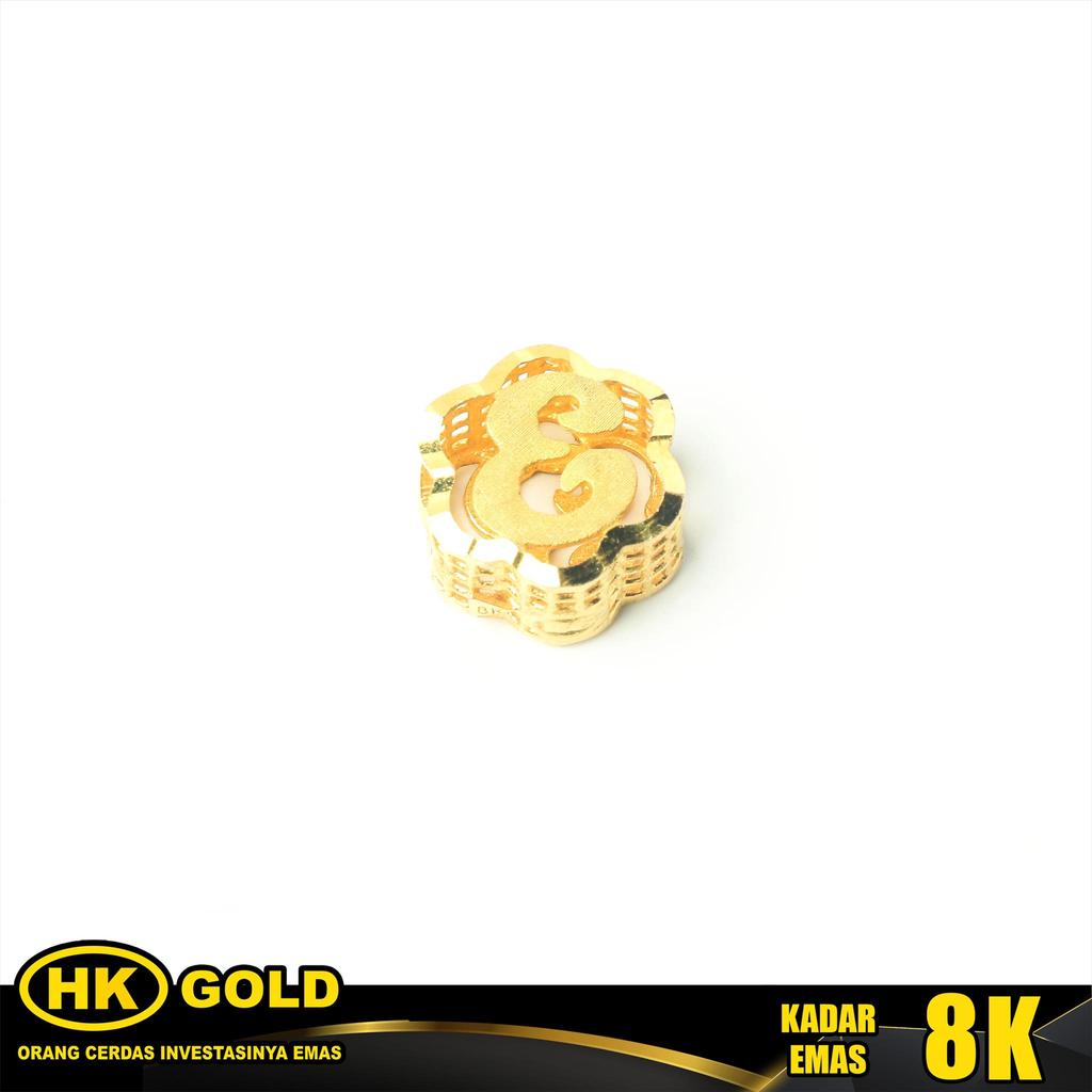 Liontin Emas 8K Pendant Huruf E HK GOLD