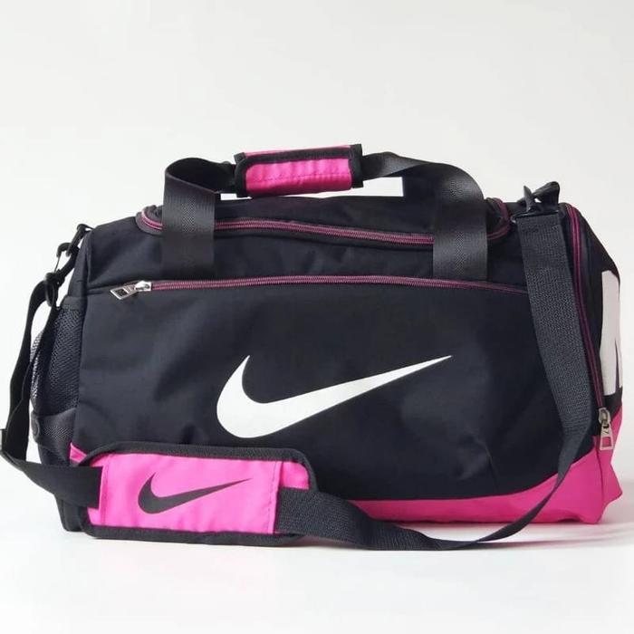 Tas Gym olahraga Travel Nike Pria Wanita / Vapor Bag Sport Unisex - Hitam Pink