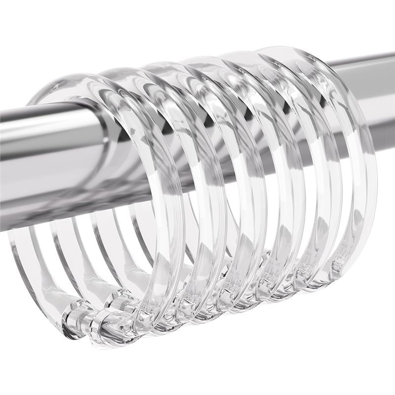 NEWABAG Plastic Shower Curtain Rings 12 Shower Curtain Rings Transparent Shower Curtain Ring