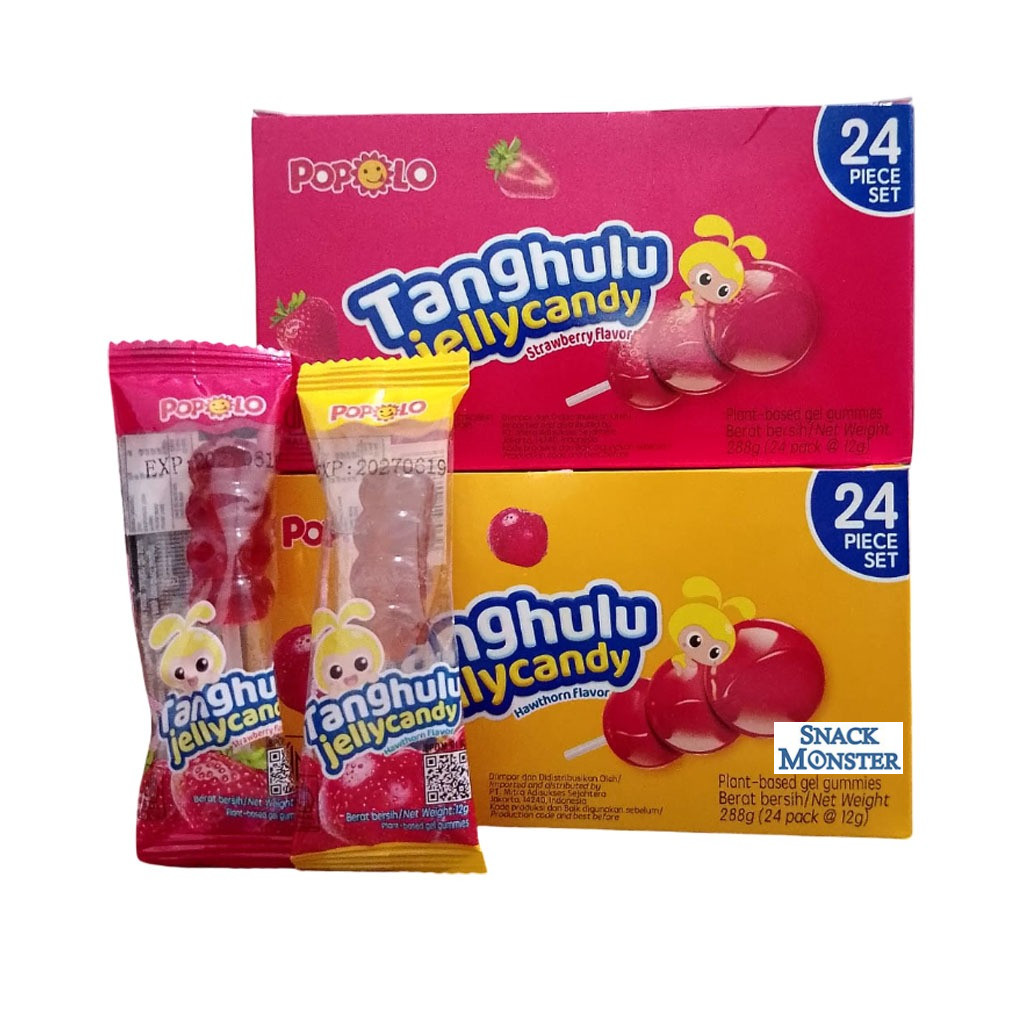 Tanghulu Permen Jelly Candy Rasa Strawberry Box - Netto 24 pcs x 12 gr