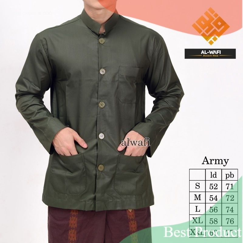 Baju Koko Pria Dewasa Lengan Panjang 2024 Baju Koko Haibah Model Ammu Saku Depan Exclusive Kemko Kur