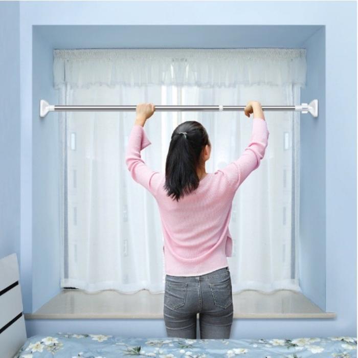 Tiang Gorden Baju Fleksibel / Tiang Serbaguna Stainless Steel - Tiang 110-200cm