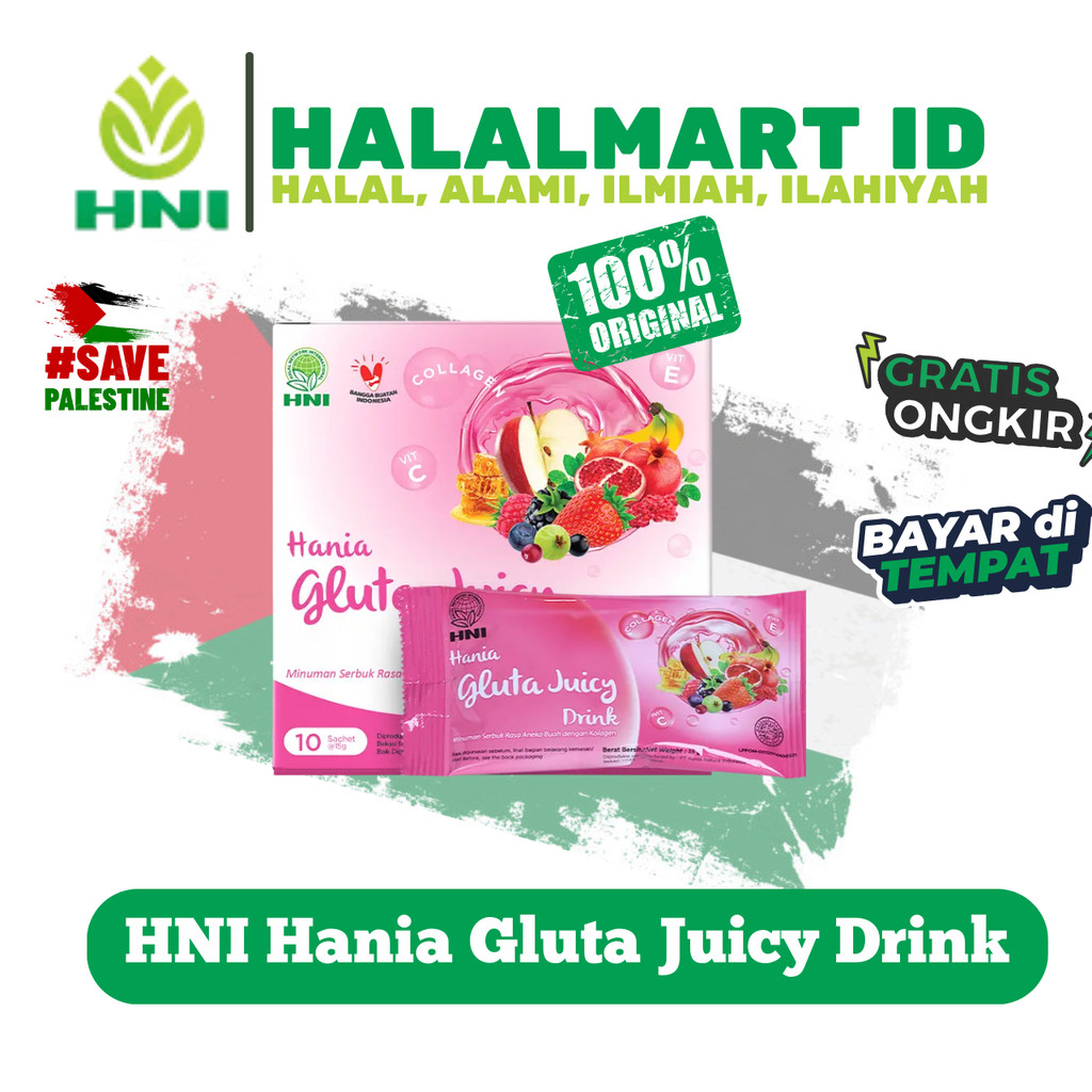 Hania Gluta Juicy Drink HNI Original - Minuman Kolagen Pemutih & Pencerah