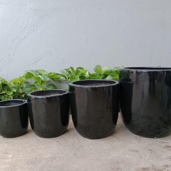 pot duco hitam, pot tanah liat, pot kapsul, pot indoor, pot anggrek