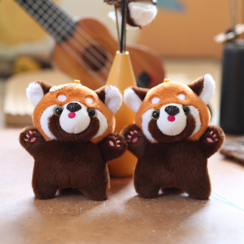 Cute Cartoon Red Panda Plush Toy Pent Little Raccoon Doll Keyain Doll Playground Raccoon Stuffed Bac