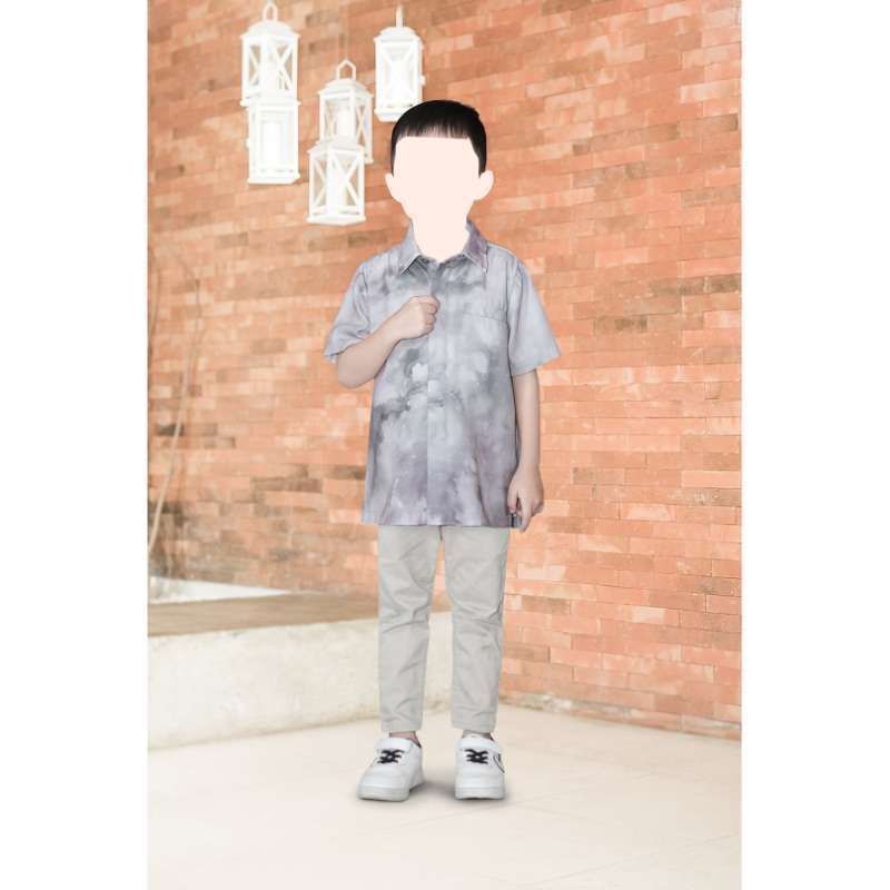 Atelier Angelina Samawa Koko Kids Tangan Pendek Gradient Flow - Mossy Falls