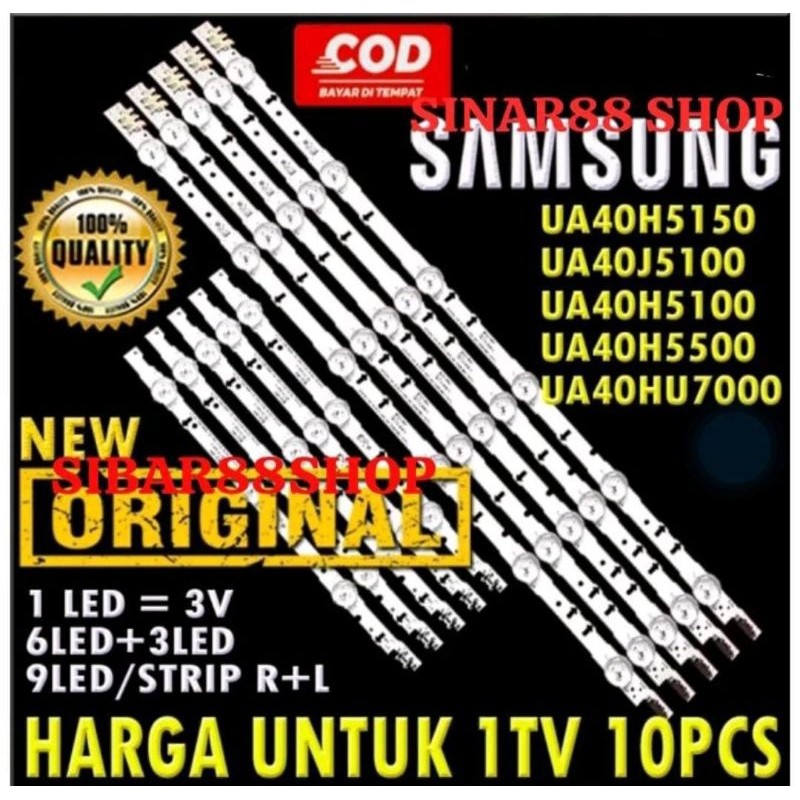 FULLSET BACKLIGHT TV SAMSUNG 40 INC UA40H5150ARXX UA40H5150AR UA40J5100AK UA40J5100 UA40H5100AW UA40