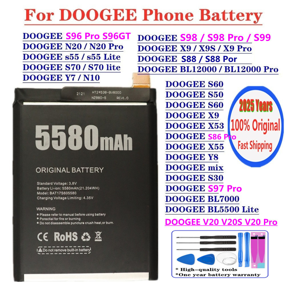New Original Battery For DOOGEE V20 S99 S98 S97 S96 S86 Pro S88 Plus S60 S50 N10 N20 BL12000 Pro BL5
