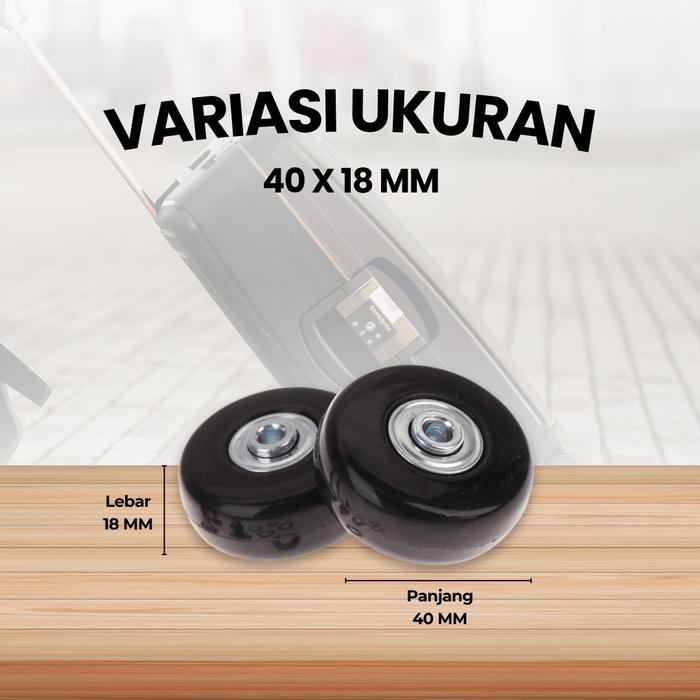 Luminara shop Roda Tas Perjalanan Pengganti Karet Solid Cocok Berbagai Model Koper - 40x18 mm
