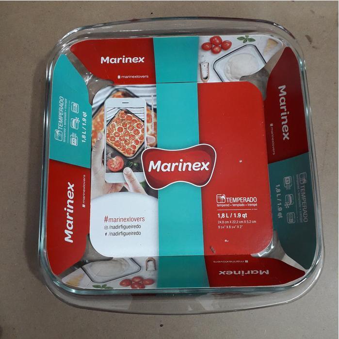 Aest Dapoer LOYANG PIRING KACA MARINEX 22CM SEGI EMPAT 1.8L PYREX PIREX MICROWAVE