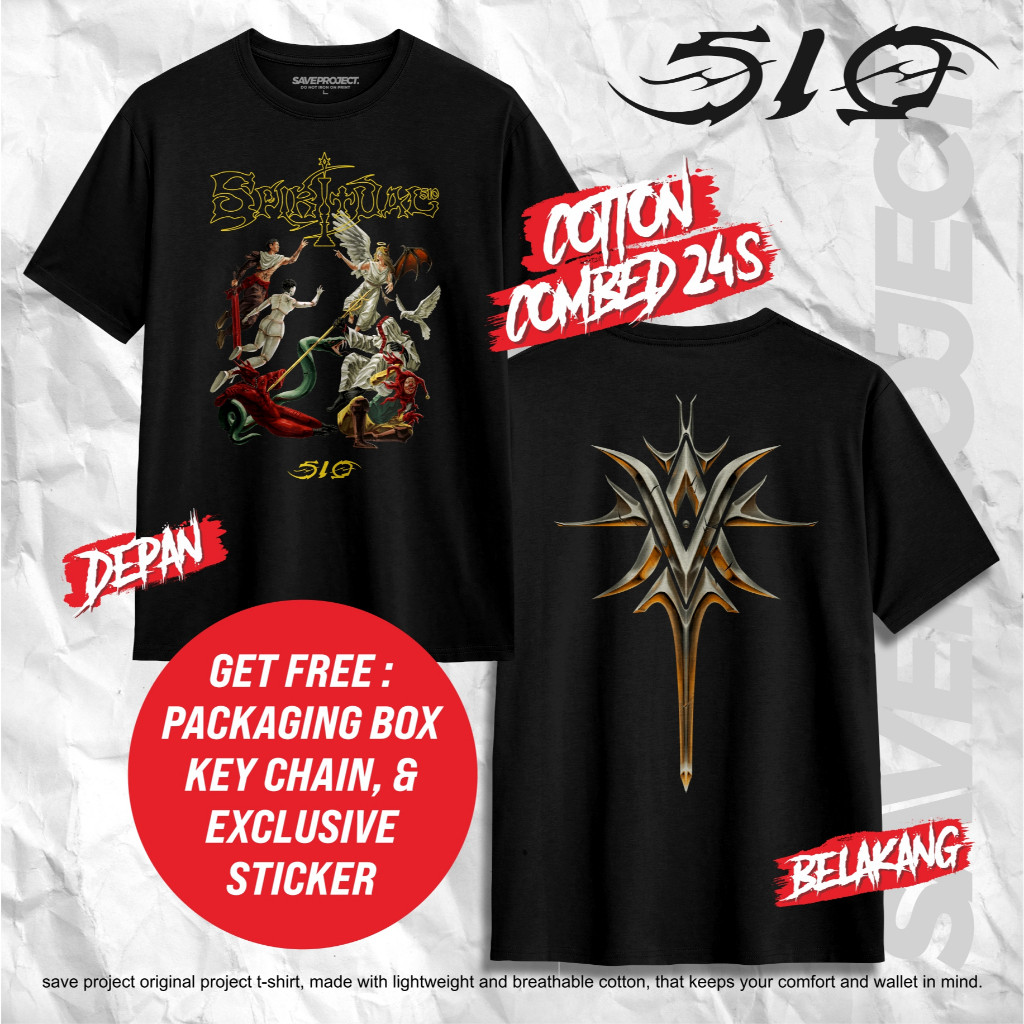 Kaos Band 510 "SPIRITUAL V2" | T-Shirt Band 510 | 510 Merch | Kaos Metal Kaos Distro