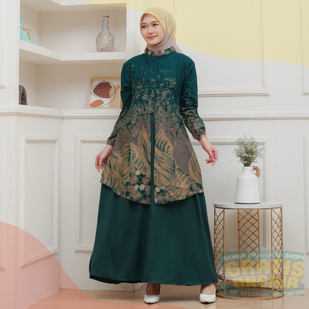 Alleastore03 Gamis Batik Gamis Baru Fashion Muslim Gamis Wanita Gamis Batik Terbaru Busui Motif Gelo