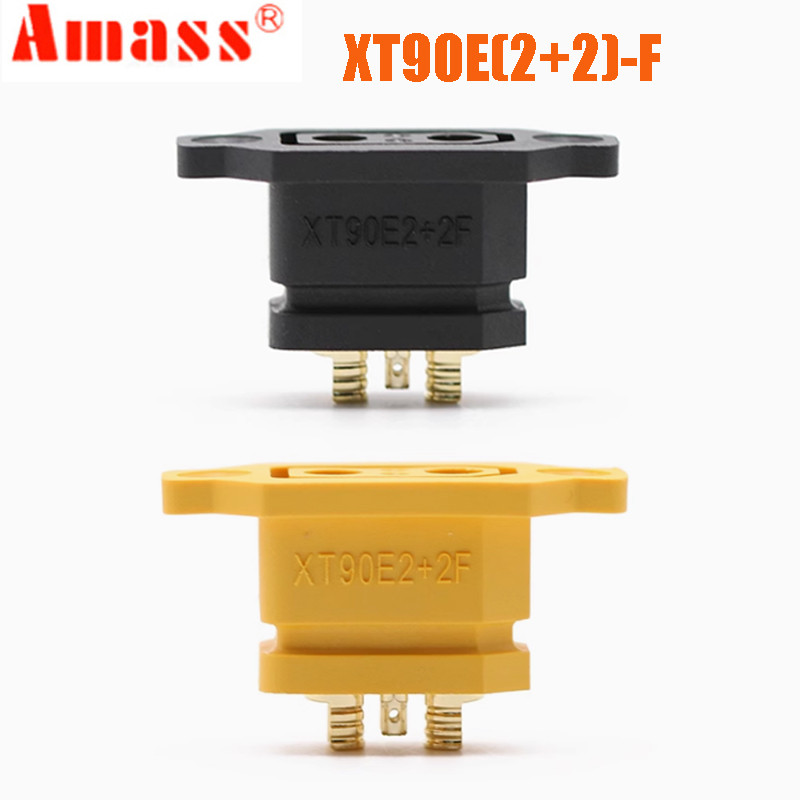 1/3pcs Original AMASS XT90E(2+2)F 50A Fixed Female Plug with Signal Pin Gold-plated Connector / XT90