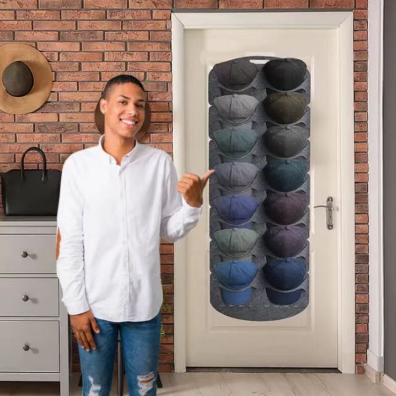 RF - Rak Topi Gantung Hat Storage Tas Tempat Topi Gantung Dinding Display Topi Felt Hat Storage Rak