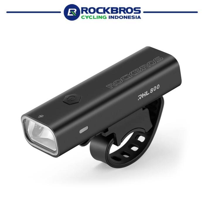 Lampu Depan Sepeda 600LM Rockbros RHL600 Waterproof IPX6 - RHL800-HITAM