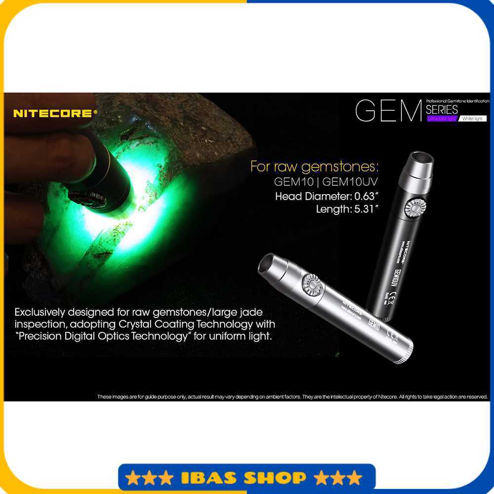 Nitecore GEM10UV Senter Indentifikasi Batu Mulia Gemstone Ultraviolet