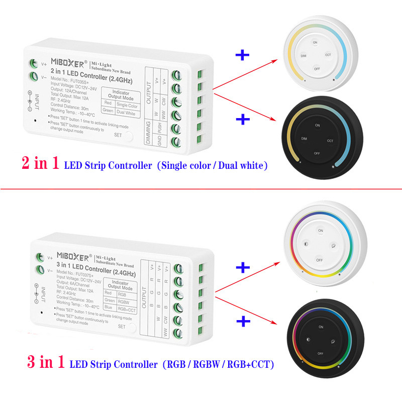 *Miboxer 2.4G Sunrise Remote Rainbow mmer Swit 2 or 3 in1LED Strip Light Bulb Controller