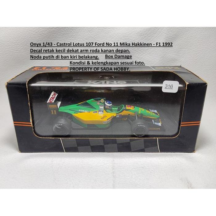 Formula One F1 Castrol Lotus 107 Ford No 11 Mika Hakkinen GP 1992 Onyx Diecast Miniatur