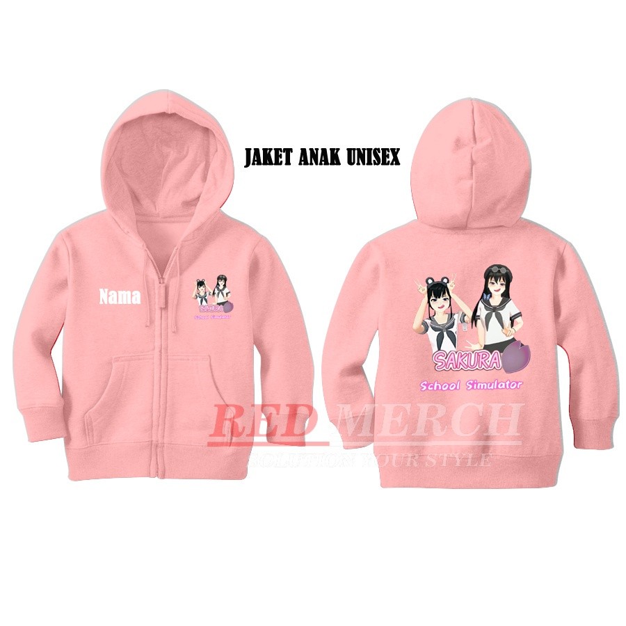 jaket Hoodie zipper anak sakura school simulator