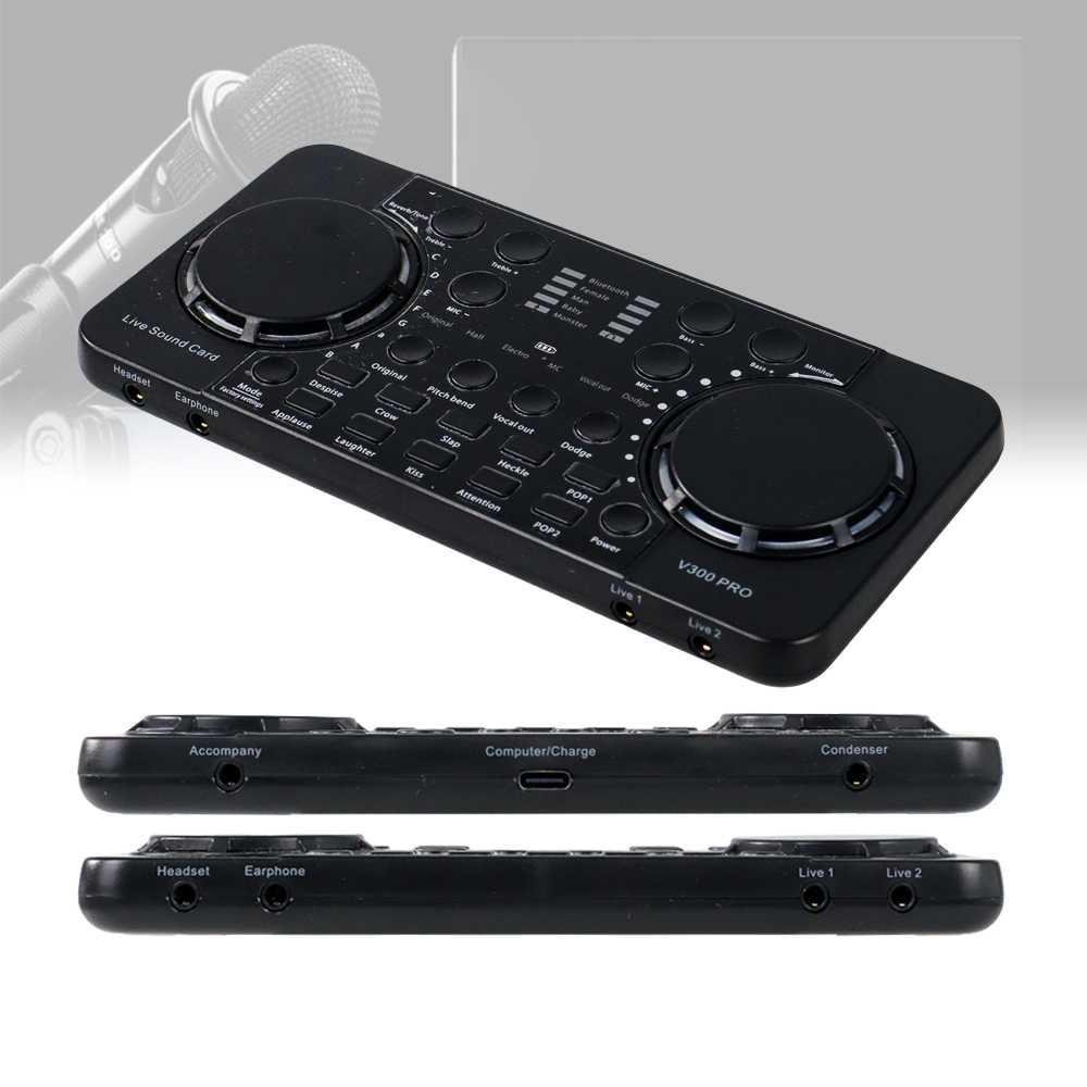 Audio Bluetooth USB External Soundcard Live Microphone V300 Pro
