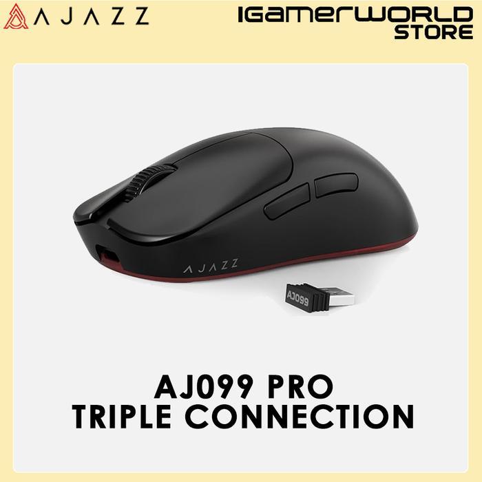 Ajazz AJ099 PRO Ultra Lighweight Wireless Triple Connection Gaming Mouse - AJ099 PRO BLACK