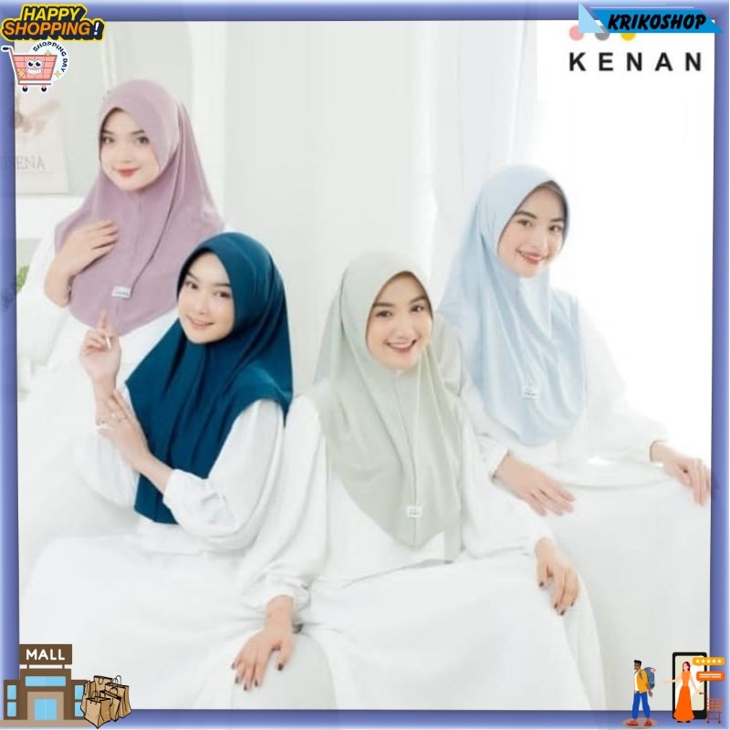 Hijab Jilbab Kerudung Bergo Instan Kenan Original Model Dzevada Bahan Jersey Premium Ukuran M