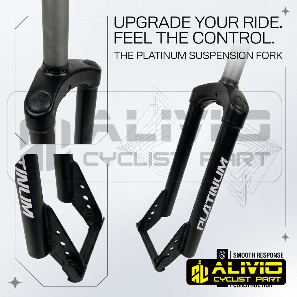 Fork Garpu Suspension Platinum FIGHTER Oversize Fork Besi Sepeda BMX 20 Inch Hitam