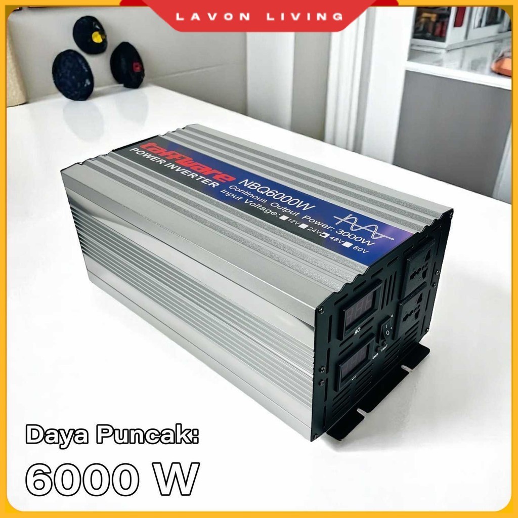 TAFFWARE Power Inverter Mobil Pure Sine Wave DC 48V to AC 220V 6000W - NBQ6000W