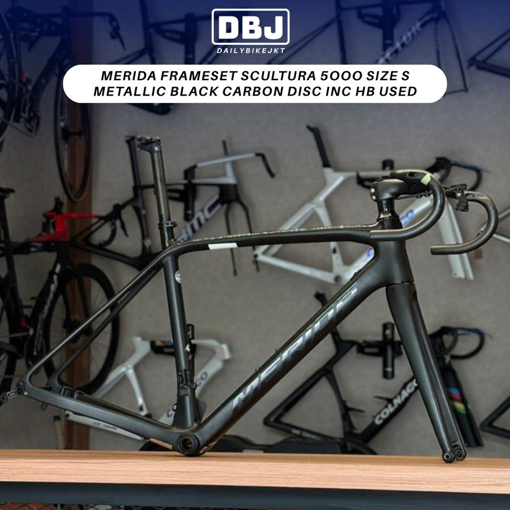 Merida Frameset Scultura 5000 Size S Metallic Black Carbon Disc Inc HB Used